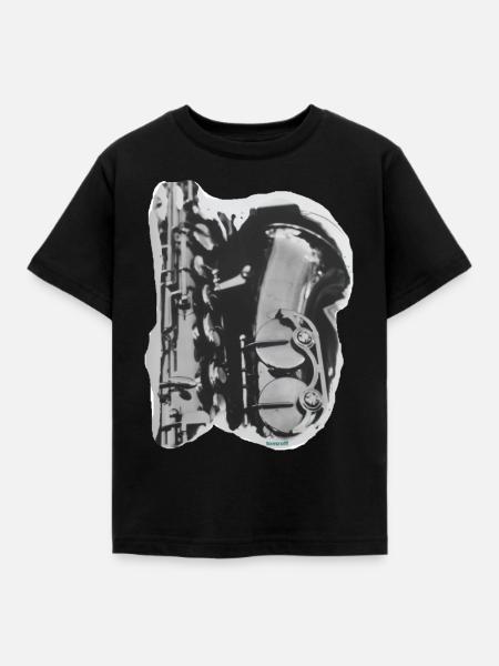 ZoffArt SAXOPHON - Kinder T-Shirt - Schwarz