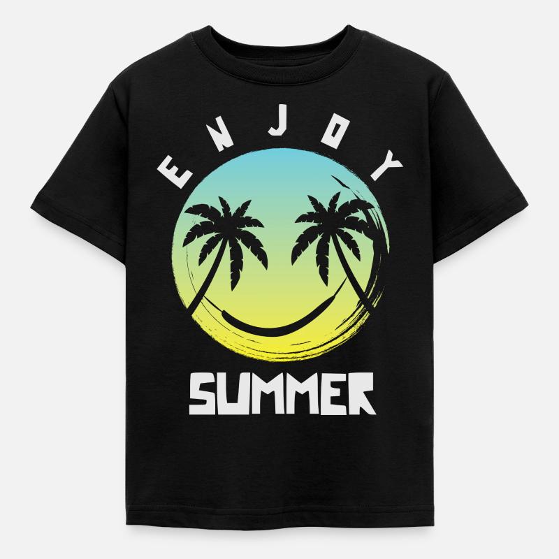 Enjoy Summer - Kinder T-Shirt - Schwarz