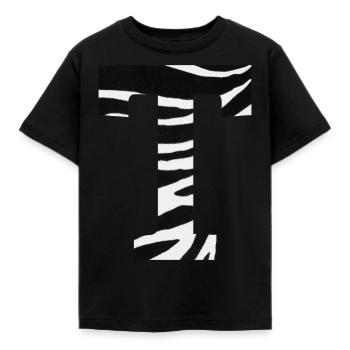 Letter t zebra - Kids' T-Shirt - black - Front - AI Model Kid Female (0cm)