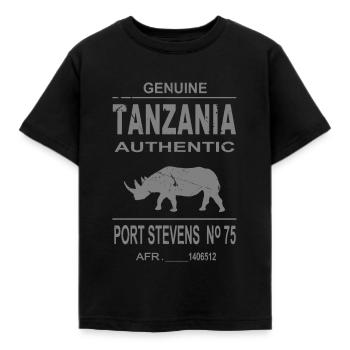 Tanzanie - Tanzanie - Rhinocéros - T-shirt Enfant - noir - Devant - AI Model Kid Female (0cm)