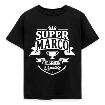 Super Marco - T-shirt Enfant - noir - Devant - AI Model Kid Female (0cm)