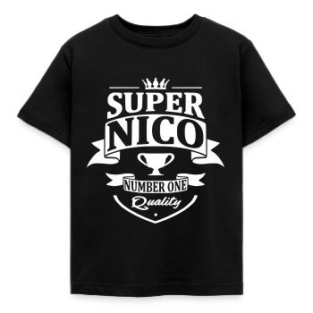 Super Nico - T-shirt Enfant - noir - Devant - AI Model Kid Female (0cm)
