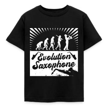 Evolution Saxophone Saxophone | Musical instrument Jazz - Kids' T-Shirt - black - Front - AI Model Kid Female (0cm)