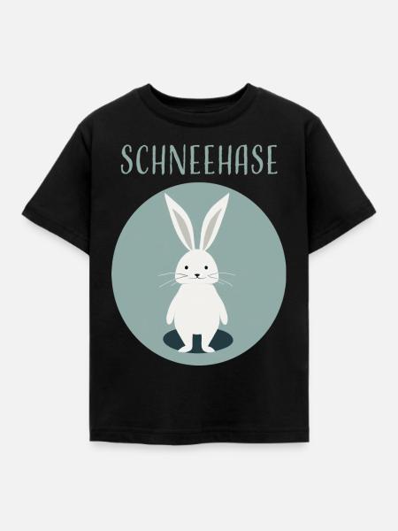 Schneehase - Kinder T-Shirt - Schwarz