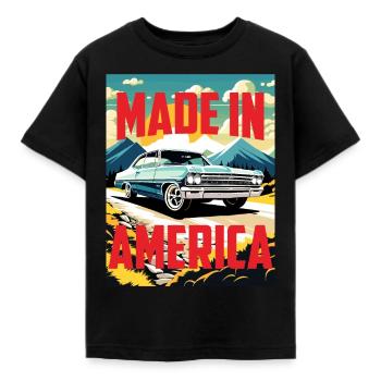 NOVA MADE IN AMERICA - Kinder T-Shirt - Schwarz - Vorne - AI Model Kid Female (0cm)