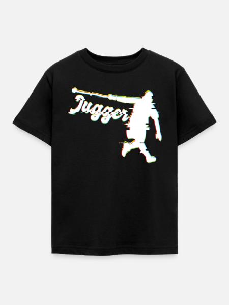 Glitched Lustiges Jugger - Kinder T-Shirt - Schwarz