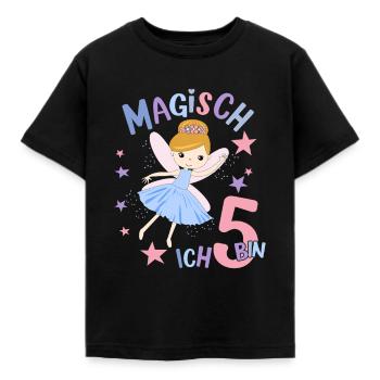 Geburtstagsshirt 5 Jahre Mädchen 5. Geburtstag Fee - Kinder T-Shirt - Schwarz - Vorne - AI Model Kid Female (0cm)
