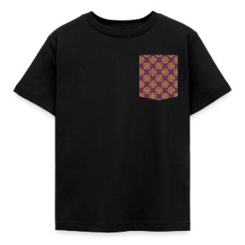 T-shirt pocket t-shirt pocket Few pockets - Kids' T-Shirt - black - Front - AI Model Kid Female (0cm)