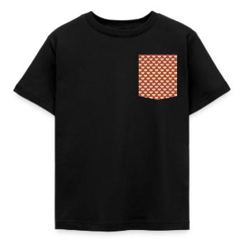 pocket design t-shirt Pockets pocket few bolsa - Kids' T-Shirt - black - Front - AI Model Kid Female (0cm)