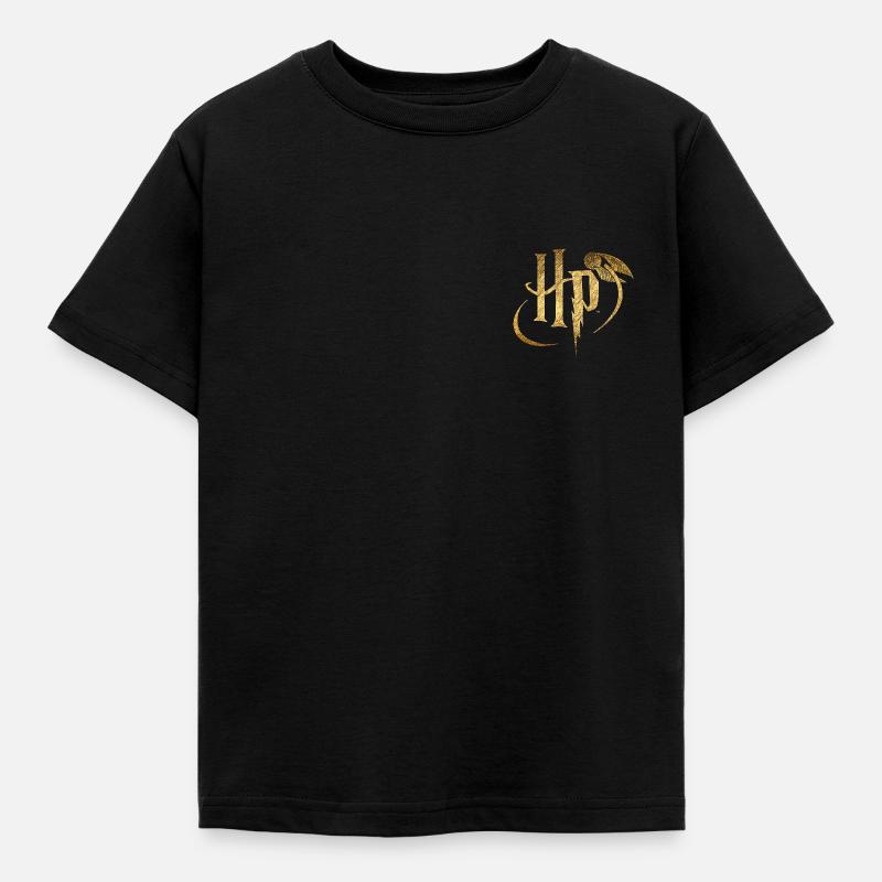 Harry Potter Small Logo Gold - Børne-T-shirt - sort