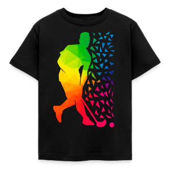 Floorball - Kinder T-Shirt - Schwarz - Vorne - AI Model Kid Female (0cm)