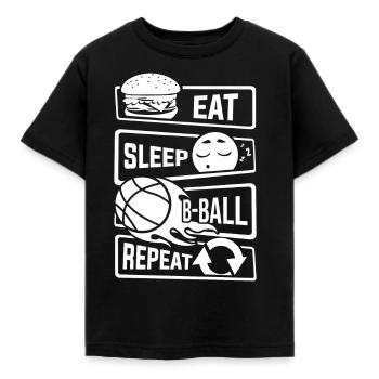 Eat Sleep Basketball Répétition - Jeux B-Ball - T-shirt Enfant - noir - Devant - AI Model Kid Female (0cm)