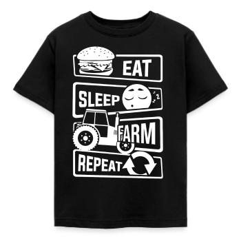 Mangez le sommeil Repeat ferme - agriculteur paysan Ferme - T-shirt Enfant - noir - Devant - AI Model Kid Female (0cm)