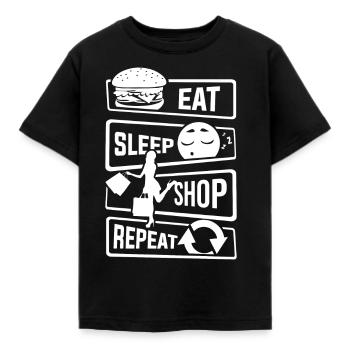 Eat Sleep Shop Repeat - Purchase Shoes Business - Kids' T-Shirt - black - Front - AI Model Kid Female (0cm)
