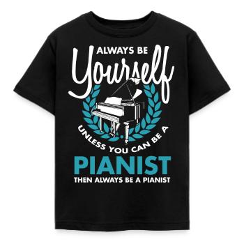 Piano Piano Pianist Music Instrument Gift - Kids' T-Shirt - black - Front - AI Model Kid Female (0cm)
