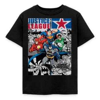 Justice League Strip Cover - Kinder T-Shirt - Schwarz - Vorne - AI Model Kid Female (0cm)