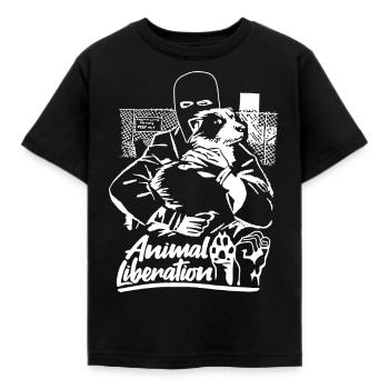 Libération Animale - T-shirt Enfant - noir - Devant - AI Model Kid Female (0cm)