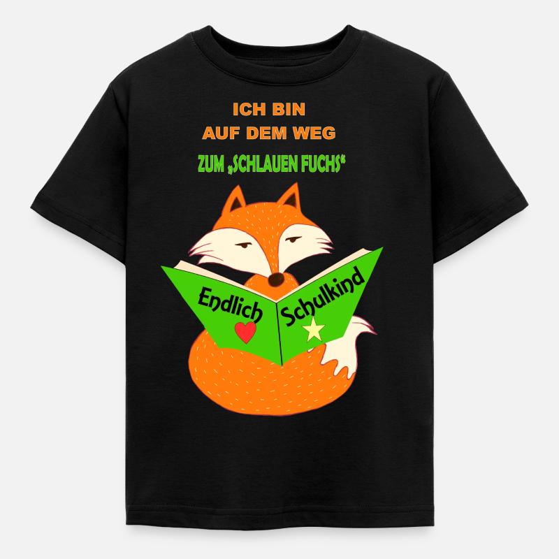 schulkind fuchs einschulung - Kinder T-Shirt - Schwarz