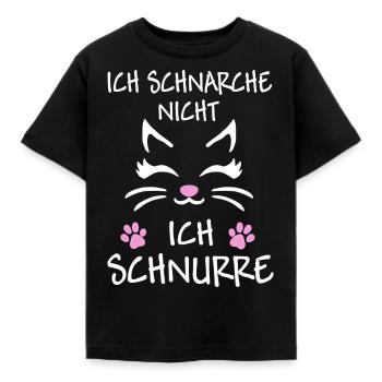 Ich schnarche nicht ich schnurre - lustige Katze - Kinder T-Shirt - Schwarz - Vorne - AI Model Kid Female (0cm)