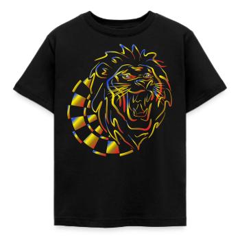 Dartboard with Lion Dart T-Shirt Gift - Kids' T-Shirt - black - Front - AI Model Kid Female (0cm)