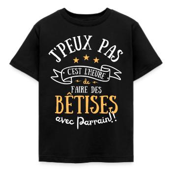 Humour enfant Je peux pas bêtises avec parrain - T-shirt Enfant - noir - Devant - AI Model Kid Female (0cm)