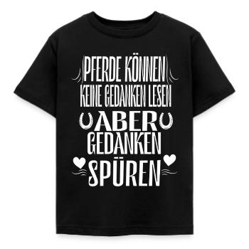 Pferde können keine Gedanken lesen aber Gedanken s - Kinder T-Shirt - Schwarz - Vorne - AI Model Kid Female (0cm)