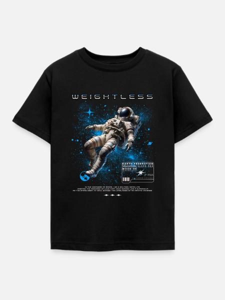 Schwerelos Astronaut Weltall - Kinder T-Shirt - Schwarz