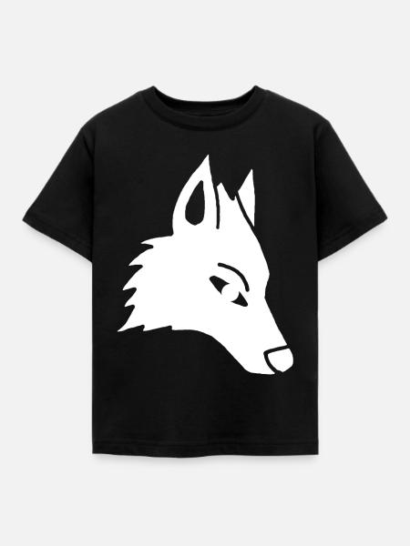Wolf's Head Manga (weiß) - Kinder T-Shirt - Schwarz
