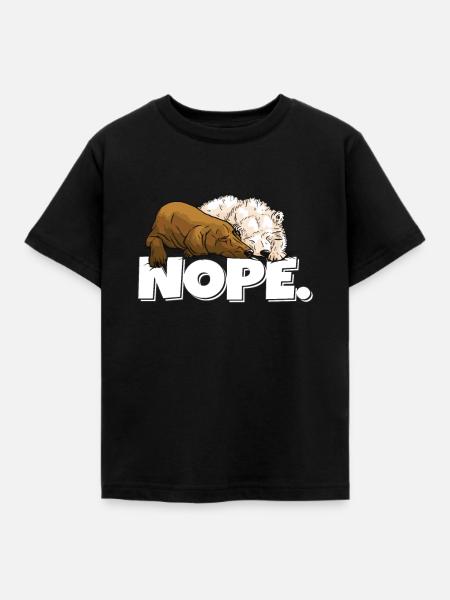 Font Nope Bären Schlafen - Kinder T-Shirt - Schwarz