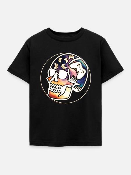 Play Controller Gamingschädel Controller - Kinder T-Shirt - Schwarz