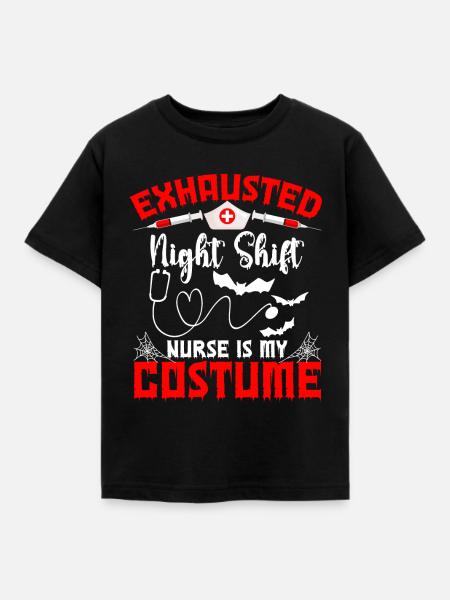Halloween Erschöpfte Nachtschichtkrankenschwester - Kinder T-Shirt - Schwarz