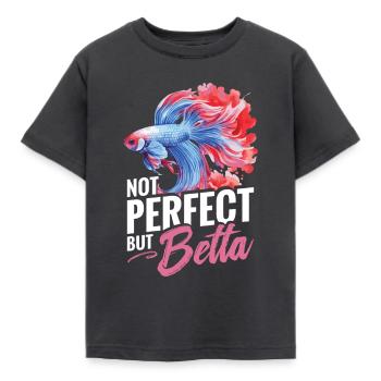 Nicht Perfekt, Aber Betta - Kinder T-Shirt - Dunkelgrau - Vorne - AI Model Kid Female (0cm)