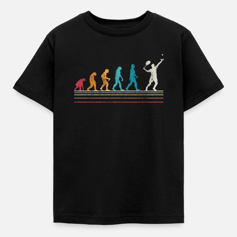 Tennis Evolution Geschnkidee Tennisspieler - Kinder T-Shirt - Schwarz