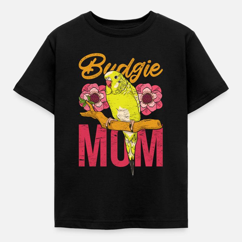 Wellensittich Mama Tier Muttertag Geschenk Vogel - Kinder T-Shirt - Schwarz