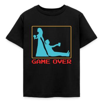 Bachelor Bachelor Party Gamer Saying - Kids' T-Shirt - black - Front - AI Model Kid Female (0cm)