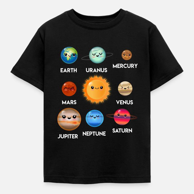 Solar System Planets - Kids' T-Shirt - black