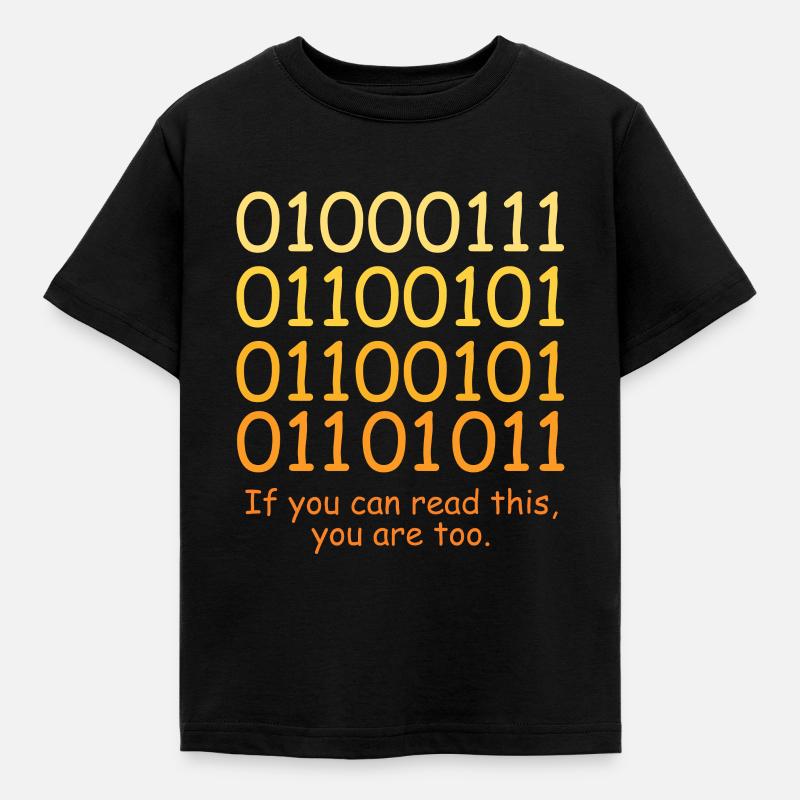 Funny Code Binary Code Design for Nerds Geeks - Kids' T-Shirt - black