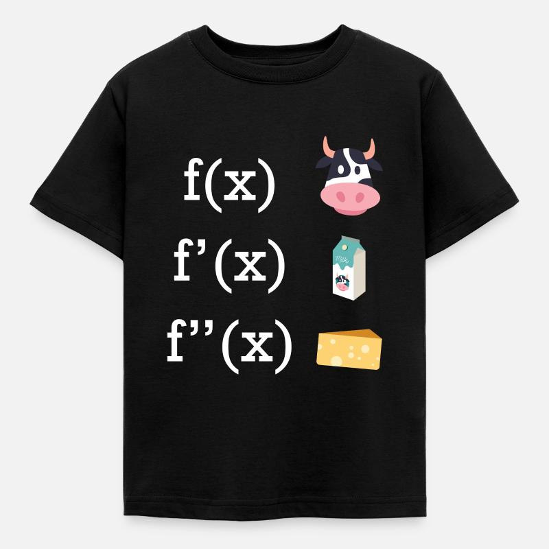 Facture infinitésimale vache fromage lait prof de maths - T-shirt Enfant - noir