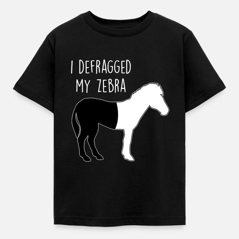 I defragged my Zebra Coder Computer Scientist Hacker - Kids' T-Shirt - black