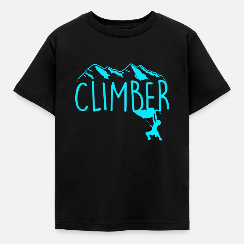 Felsklettern Klettern Kletterer - Kinder T-Shirt - Schwarz