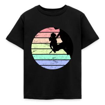 Rock Climbing Free Climbing Boulder Vintage - Kids' T-Shirt - black - Front - AI Model Kid Female (0cm)