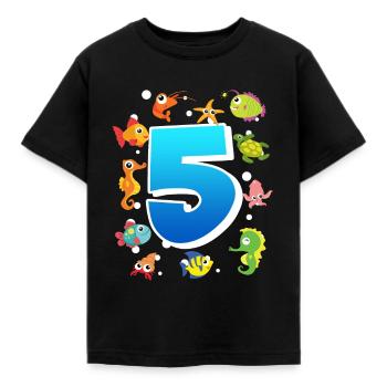 5. Geburtstag Junge 5 Jahre - Kinder T-Shirt - Schwarz - Vorne - AI Model Kid Female (0cm)
