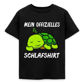 Mein offizielles Schlafshirt Schildkröte - Kinder T-Shirt - Schwarz - Vorne - AI Model Kid Female (0cm)