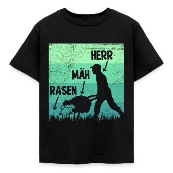 Rasen Mäh Herr Rasenmäher Rasen mähen Garten - Kinder T-Shirt - Schwarz - Vorne - AI Model Kid Female (0cm)