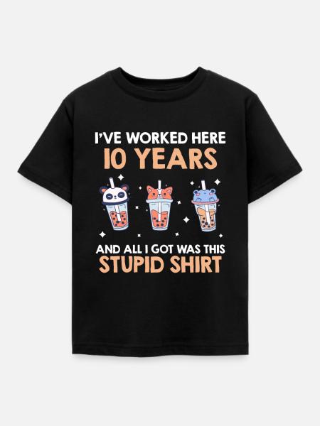 Firmenjubiläum 10 Jahre Dienstjubiläum - Kinder T-Shirt - Schwarz