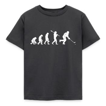 Eishockey Spieler Evolution - Kinder T-Shirt - Dunkelgrau - Vorne - AI Model Kid Female (0cm)