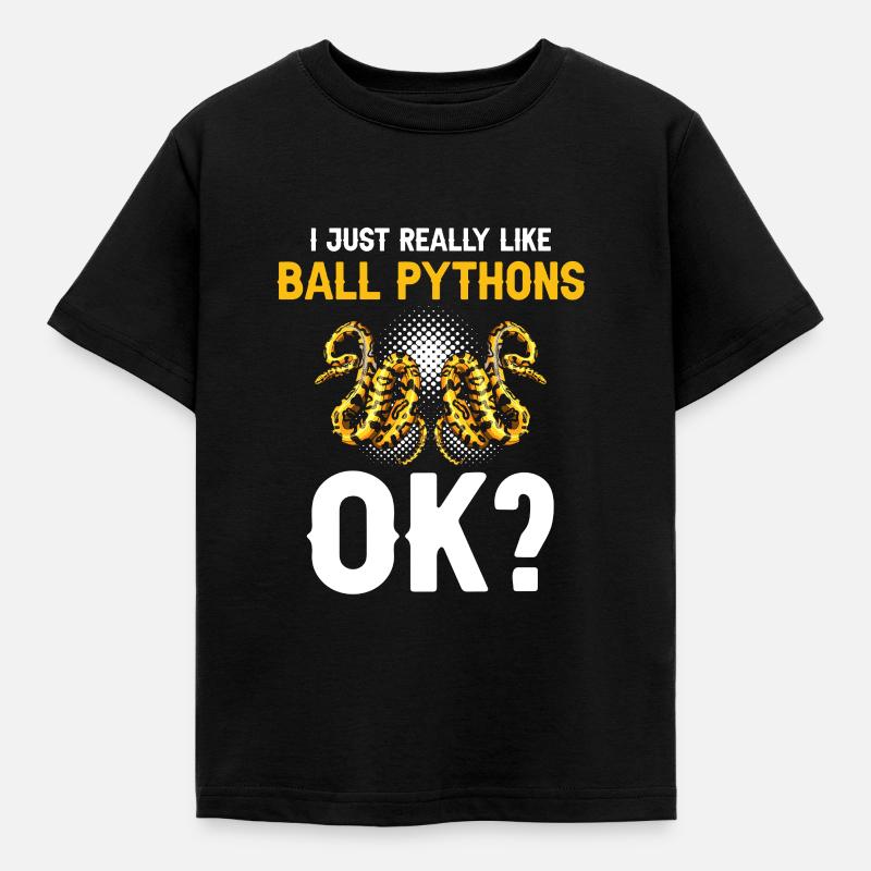 King python design pour les amateurs de serpents - T-shirt Enfant - noir