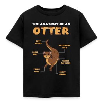 Définition kawaii Anatomie animale de la loutre - T-shirt Enfant - noir - Devant - AI Model Kid Female (0cm)