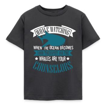Citation de baleine pour le rorqual bleu et le béluga - T-shirt Enfant - charbon - Devant - AI Model Kid Female (0cm)