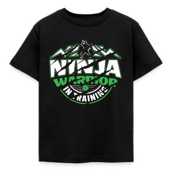 Ninja Warrior In Training Ninja Warrior Geschenk - Kinder T-Shirt - Schwarz - Vorne - AI Model Kid Female (0cm)